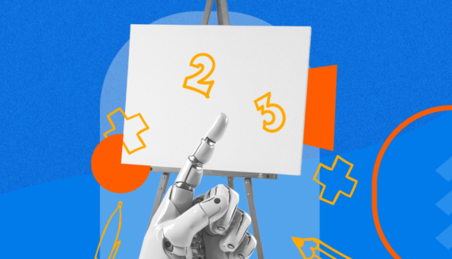 Robota roka rāda uz cipariem