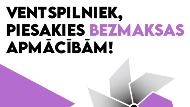 Infografika par bezmaksas apmācībām Ventspilī